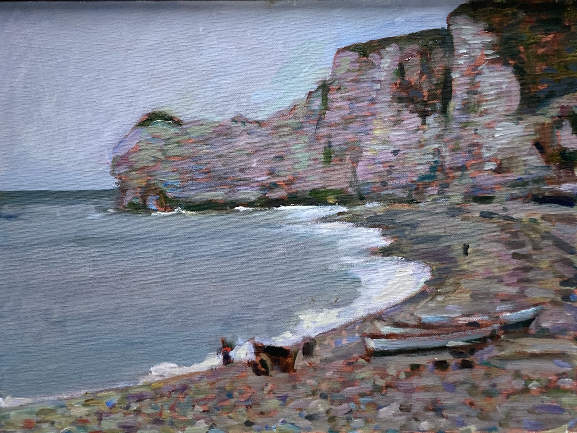 Speirs, oil on canvas, Beach scene, 29 x 39cm